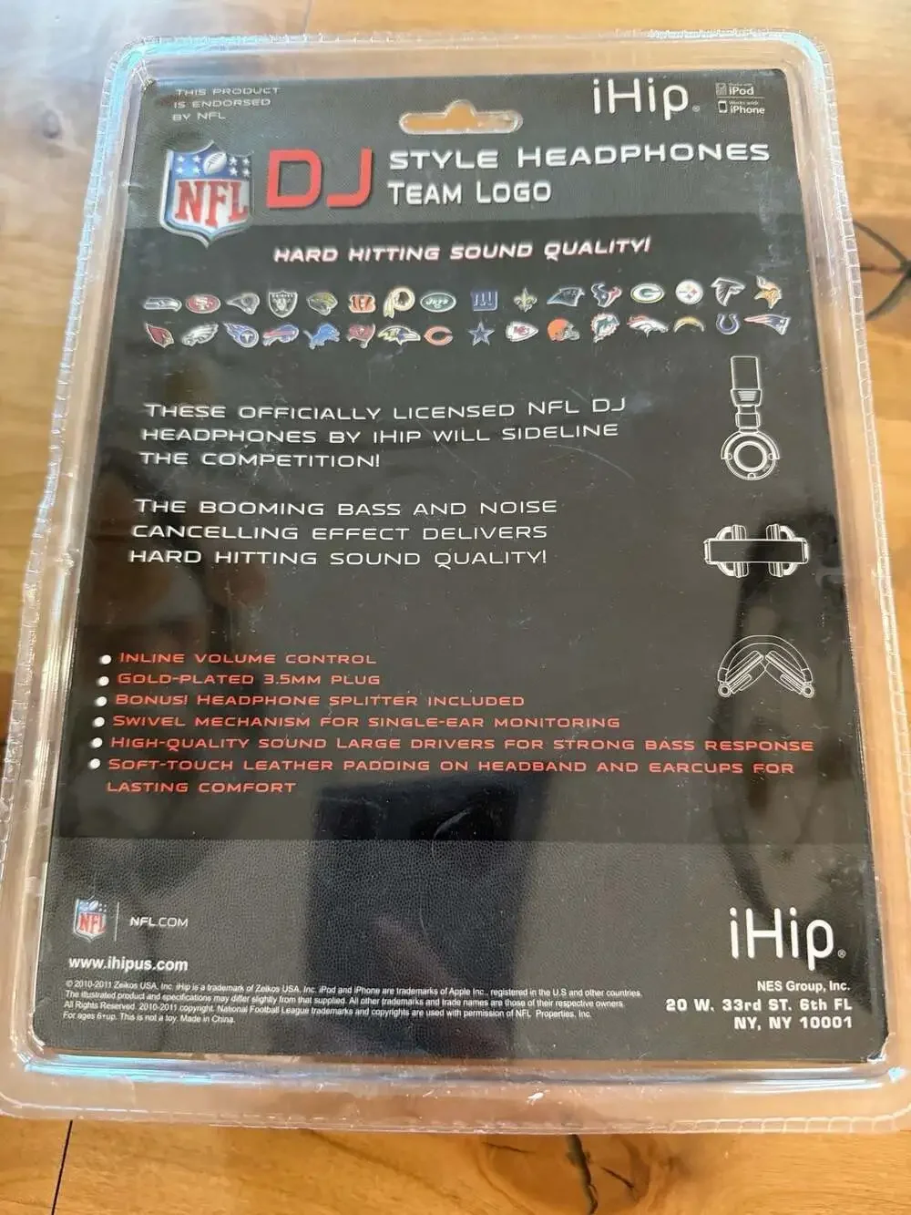 iHip Chicago Bears NFL DJ Style Headphones